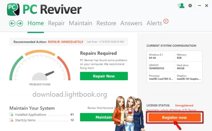 Download PC Reviver Maintenance and Repair PC Problems