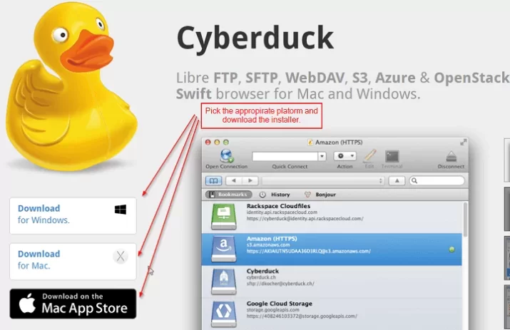 Download Cyberduck Free FTP Server Protocol for PC and Mac